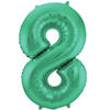 Groene Metallic Mat Folieballon Cijfer 8